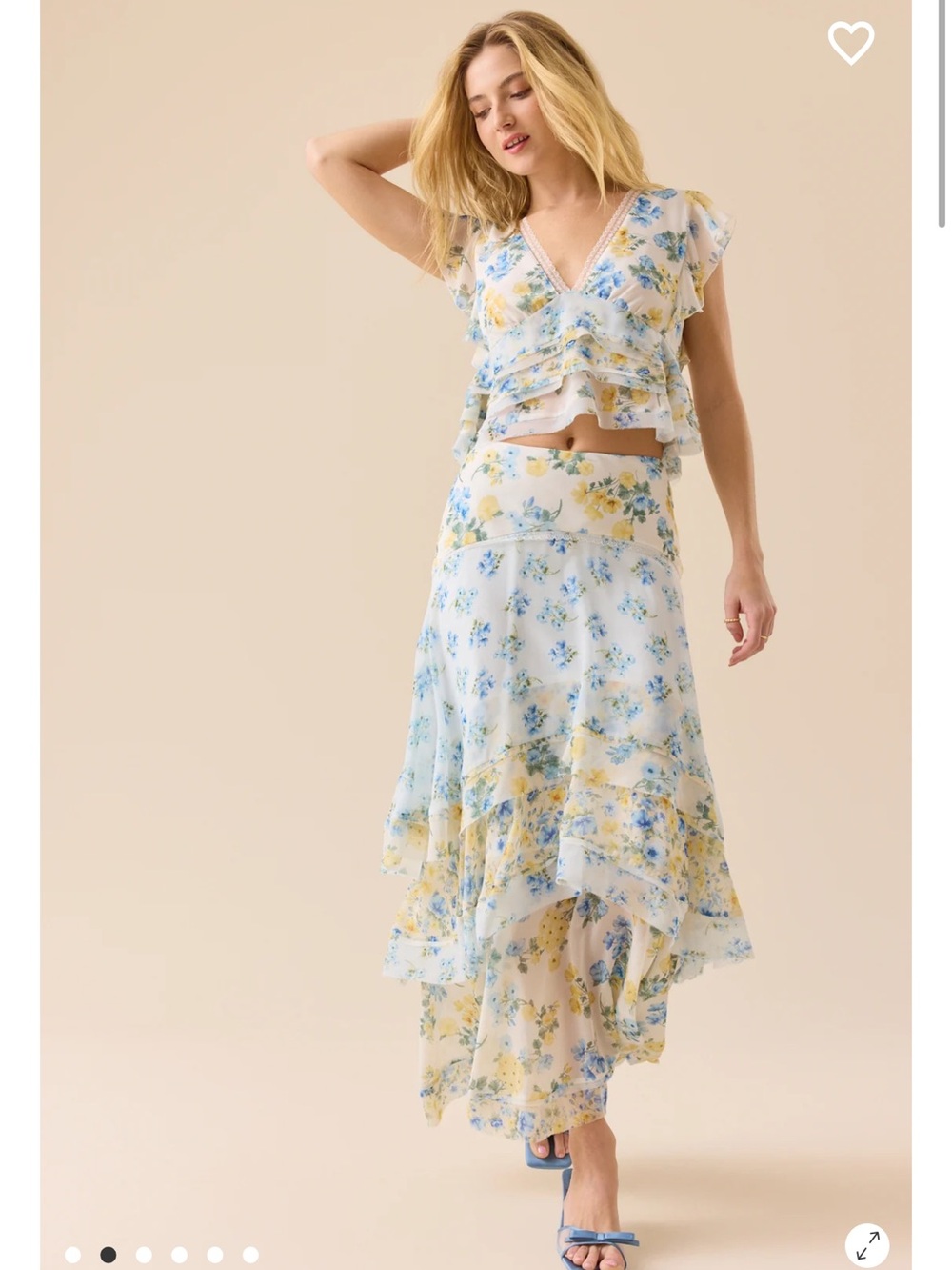 Altar’d State Emmalyn Ruffle Maxi Skirt NWT Floral Tiered Maxi Skirt - Picture 2 of 6